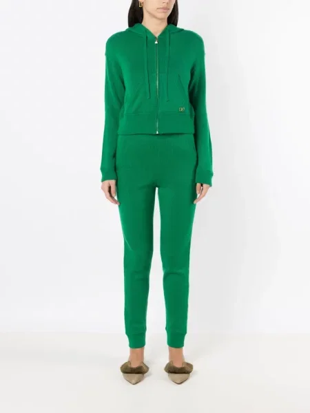 Pantaloni Valentino Garavani de lână verde