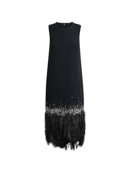 Rochie midi Safiyaa cu pene negru