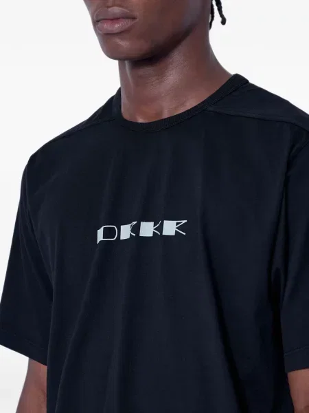 Marškinėliai Rick Owens Drkshdw su autografu juoda