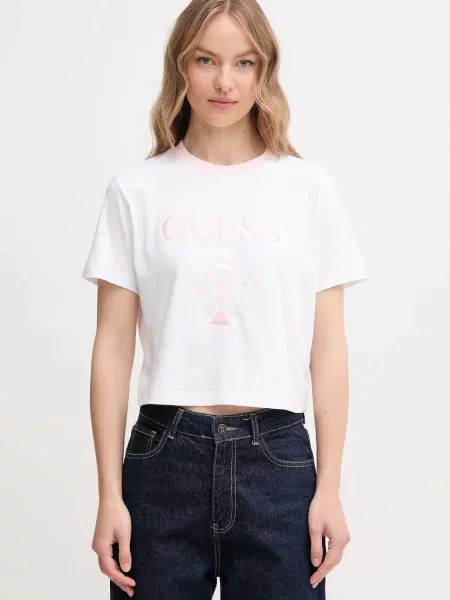 Тениска Guess FILANTA дамска бяло