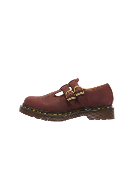 Dr. Martens Balerini cu curea glezna roşu închis