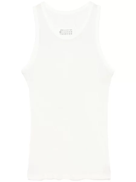 Top Maison Margiela de mătase alb