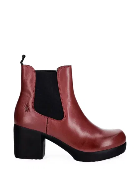 Botine chelsea Fly London din piele roșu