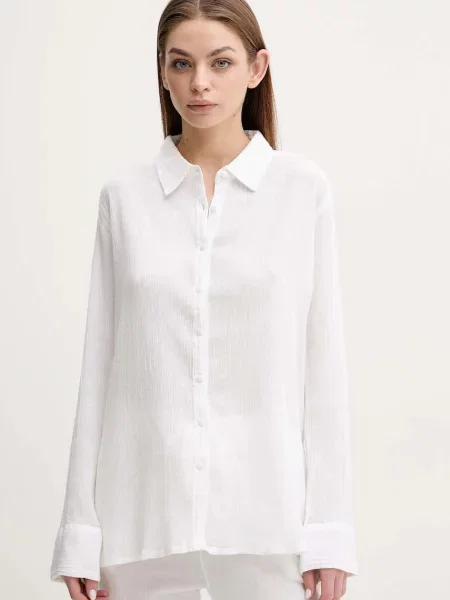 Melissa Odabash cămașă din femei cu guler clasic regular Tina alb