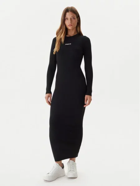 Guess Pletena obleka črna
