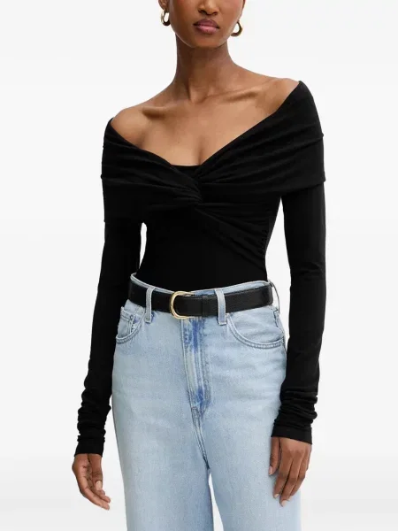 Top La Mania drapat negru