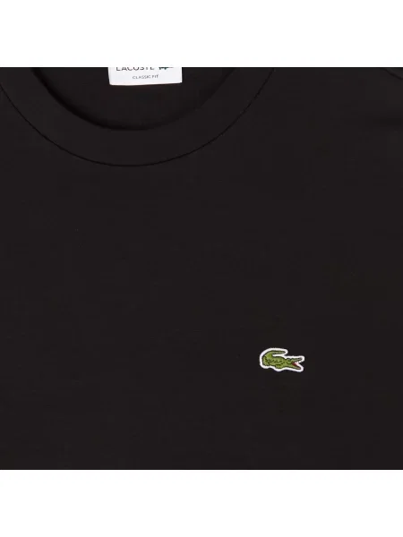 Lacoste Bluza Z Polaru Z Okrągłym Dekoltem czarna