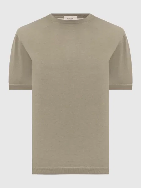 Футболка кольору хакі з шовком Agnona