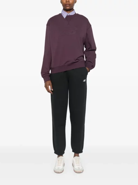 Бягане суичър с качулка New Balance бродиран синьо