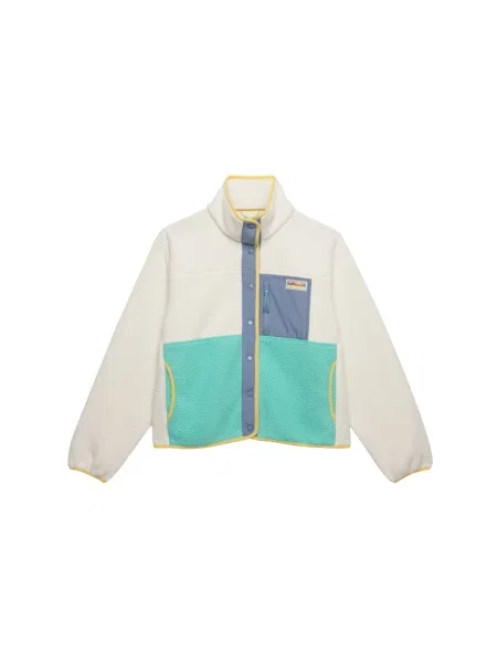 Superdry & Co Jopa iz flisa turkizna / dimno modra / volneno bela