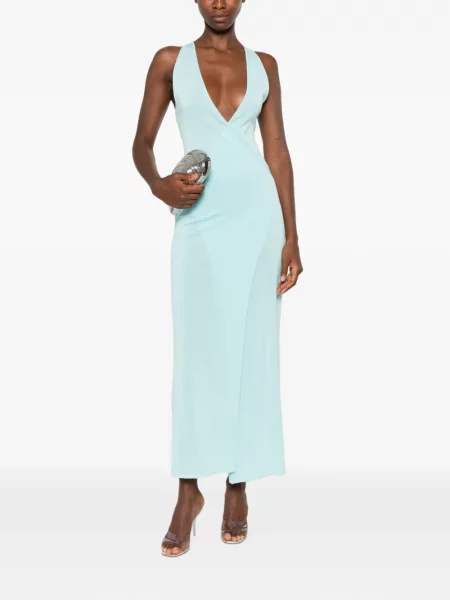 Rochie maxi Asta Resort plic albastru