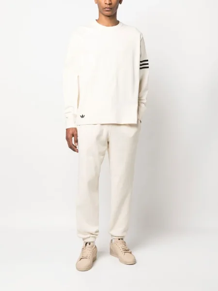 Sneakerși Adidas cu șireturi din dantelă alb