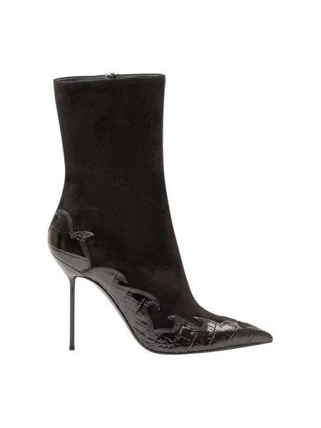 Buty do kostki Paris Texas skórzane w serca czarne