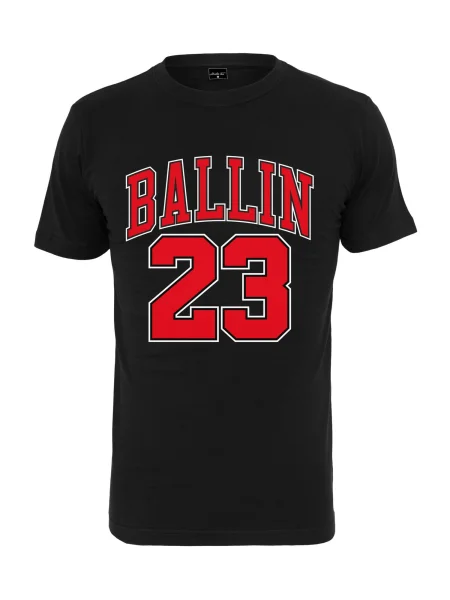 Mister Tee Tricou Ballin roșu deschis / negru alb