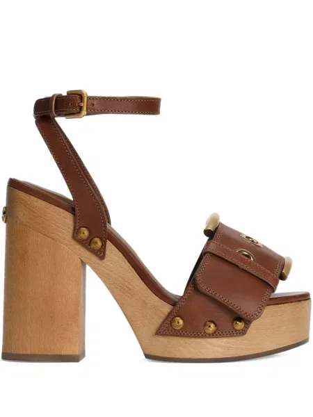 Sandale Dolce & Gabbana din piele cu tepi maro