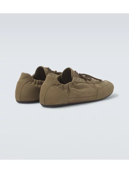 Sneakerși Prada din canvas verde