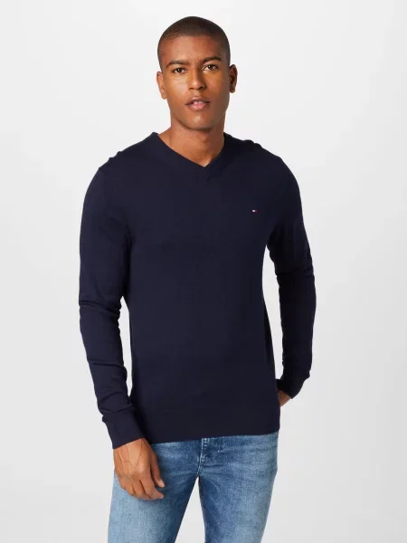 Tommy Hilfiger Pulover cu adaos de cașmir albastru