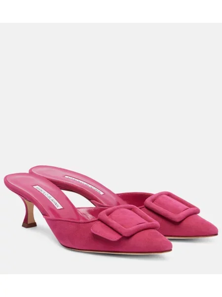 Mules Manolo Blahnik iz semiša roza