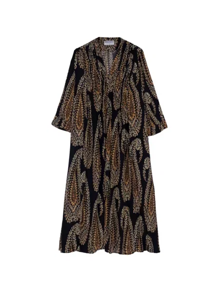 Rochie maxi One Season cu imagine cu model paisley albastru