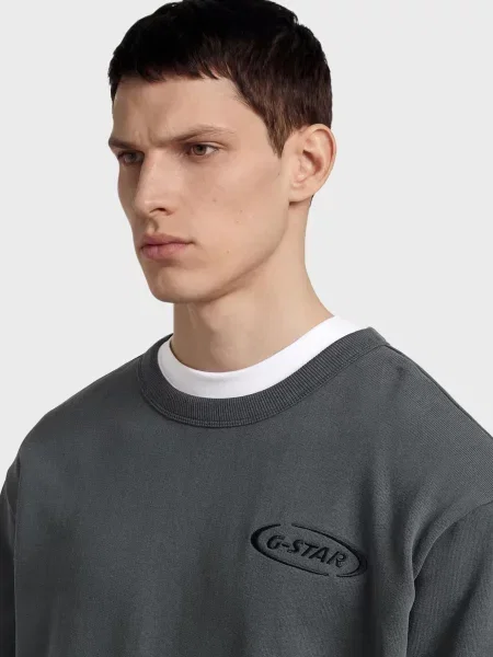 Світшот G-star Raw з лого сірий