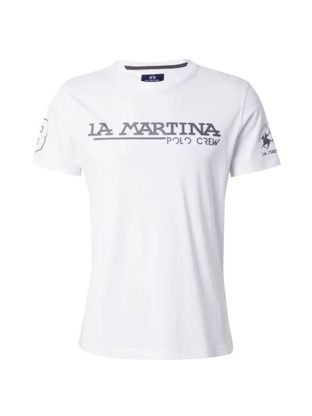 La Martina Tricou gri alb