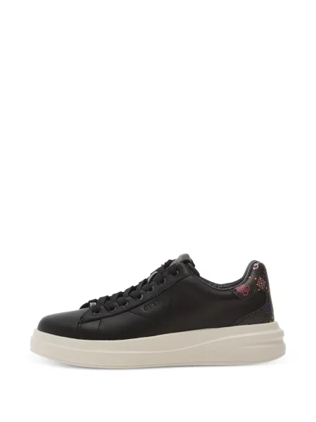 Bőr sneaker Guess nyomtatás fekete