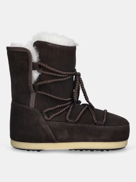 Замшеві чоботи Moon Boot MB EVX BOOT SUEDE / SHEARLING коричневий