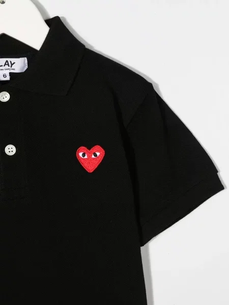 Koszulka polo dziecięca Comme Des Garcons Play czarna