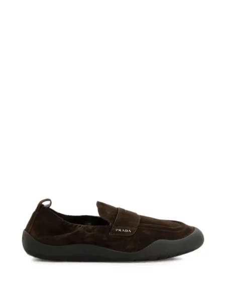 Chiloți Prada din piele de căprioară slip-on maro