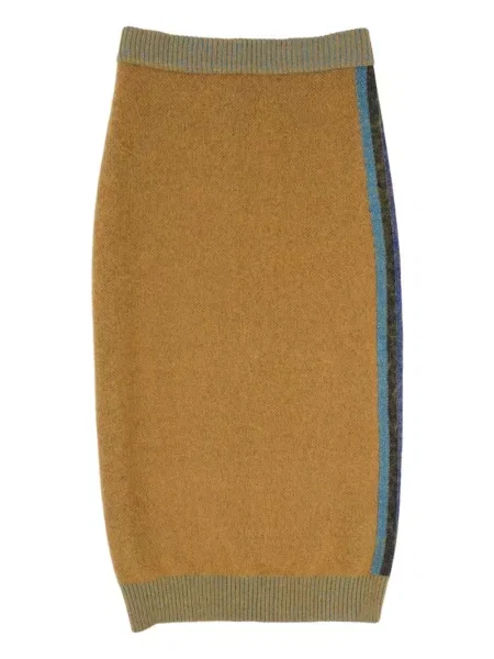 Spódnica midi Circus Hotel w paski do kolan żółta