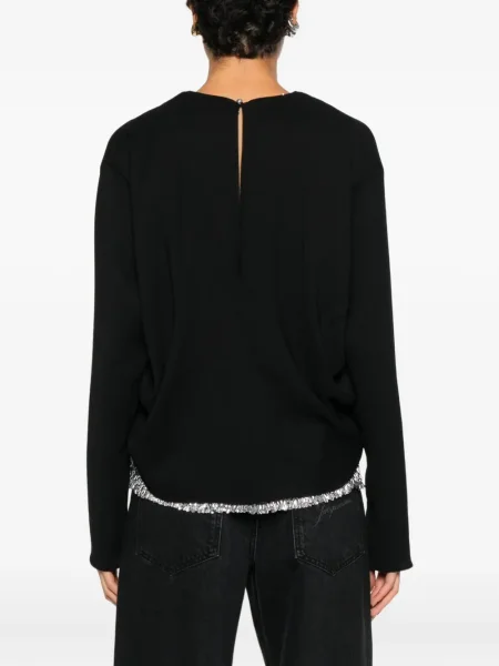 Top Rabanne cu paiete negru