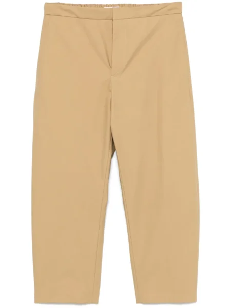 Zúžené kalhoty Jil Sander hnědé