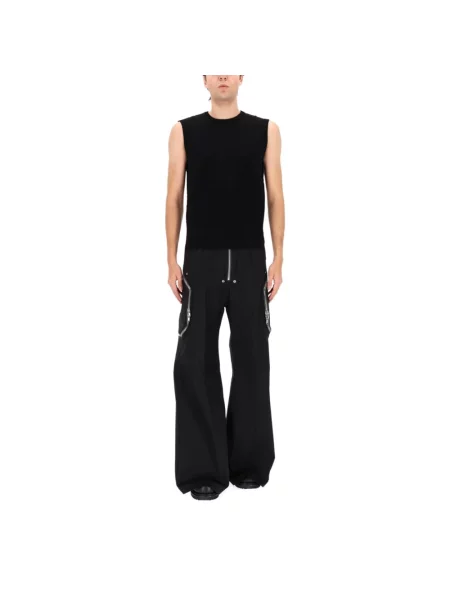 Sweter Rick Owens wełniany na ramiączkach czarny