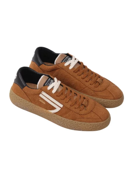 Sneakersy Puraai zamszowe retro brązowe