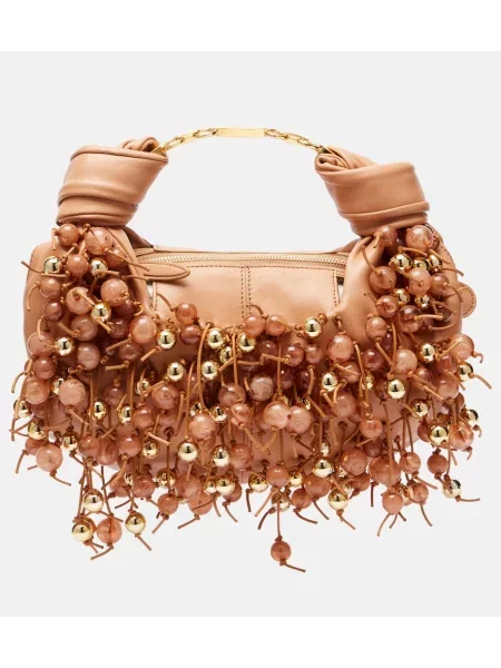 Geanta de piele Zimmermann din piele cu mărgele maro