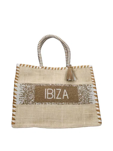 Shopperka De Siena skórzana beżowa