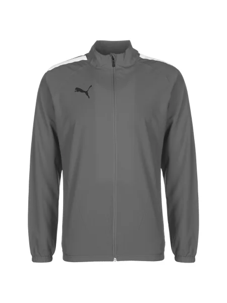 PUMA Jakna za trening TeamLiga siva / črna bela