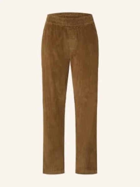 Nowadays Kordové Kalhoty Ve Stylu Joggingových Kalhot Střih Regular Fit tmavě hnědá