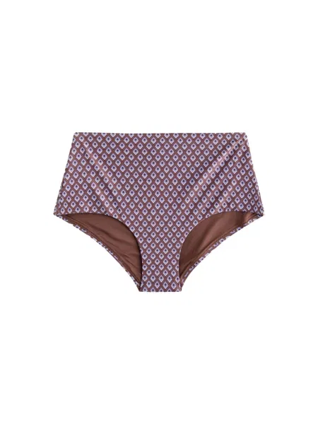 Next Slip costum de baie maro deschis / pal roz