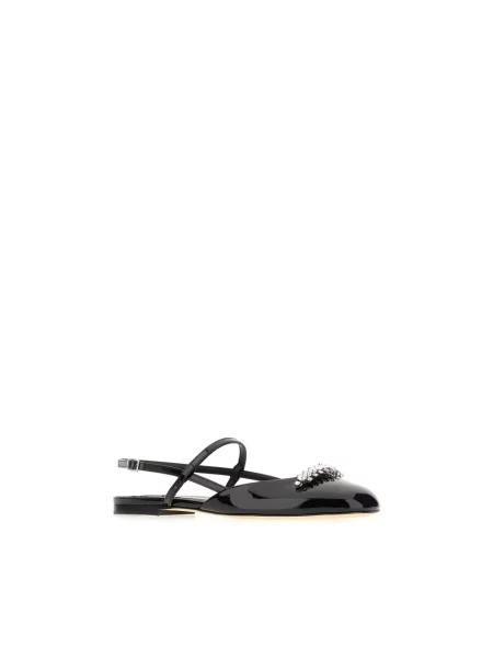 Balerinki Jimmy Choo skórzane bez obcasa czarne