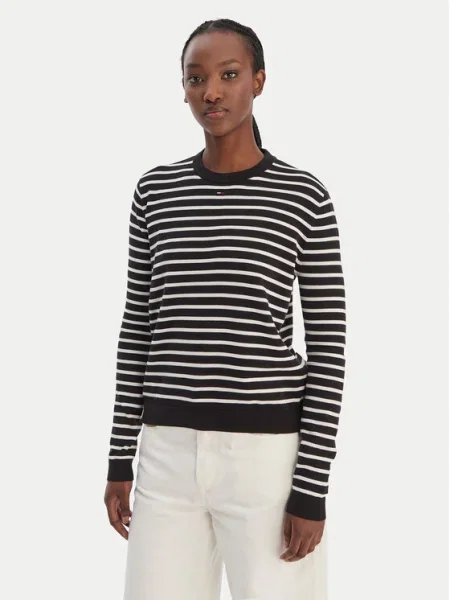 Tommy Jeans Pulover Essential negru