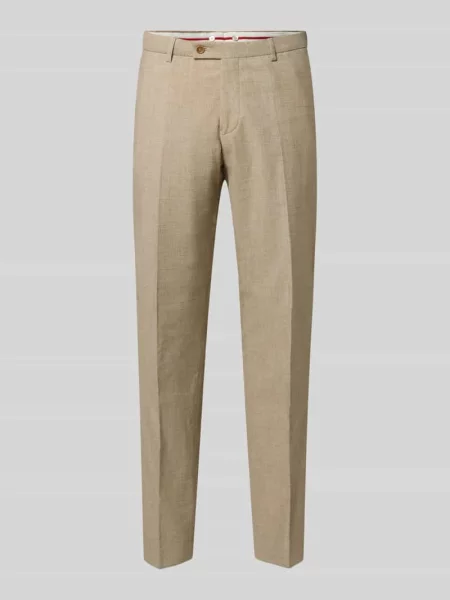 Spodnie do garnituru o kroju slim fit z efektem melanżowym model ‘Paco’ Cg - Club Of Gents beżowe