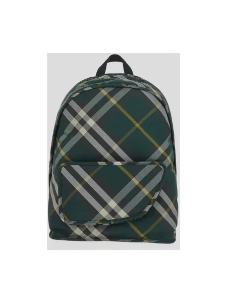 Lniana torba Burberry zielona