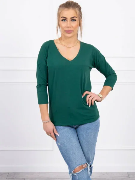 Bluză Kesi cu decolteu în V verde