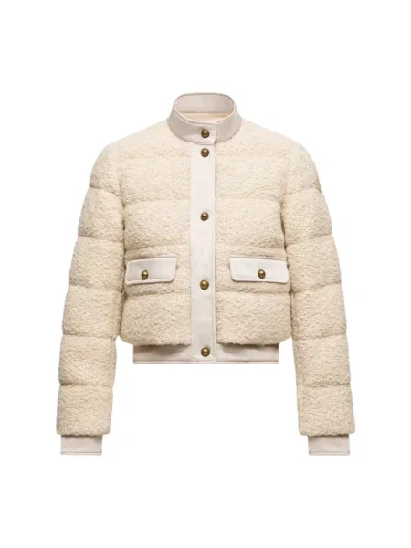 Krótka bluza Moncler wełniana beżowa
