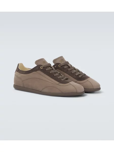 Sneakerși Brunello Cucinelli din piele de căprioară gri