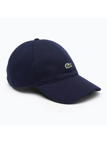 Lacoste czapka z daszkiem granatowy z aplikacją niebieska