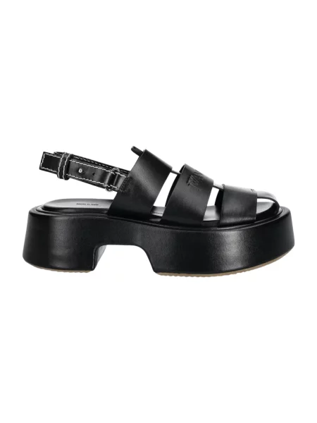 JW Anderson sandały skórzane na platformie czarny