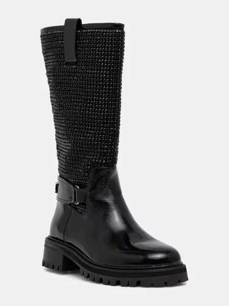 Nízké kozačky Kurt Geiger London Kurt Mid Calf Boot na plochém černá