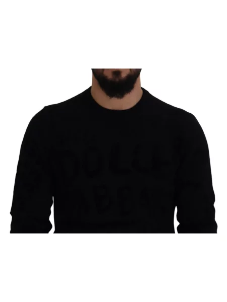 Sweter Dolce And Gabbana wełniany z nadrukiem czarny